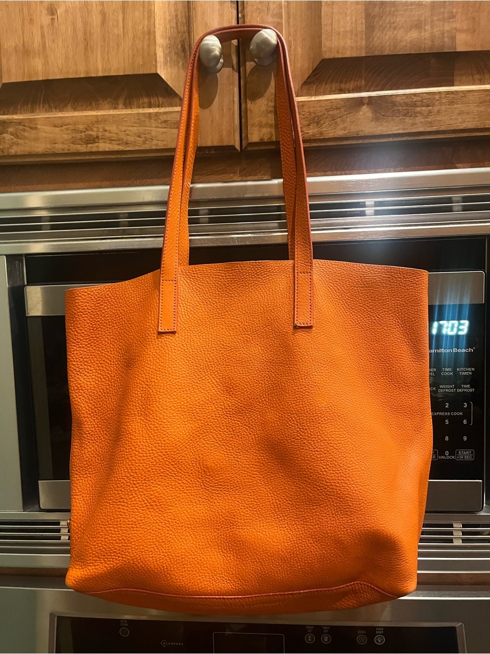 Prada Orange Leather Tote Bag - Classic Shopper Women's